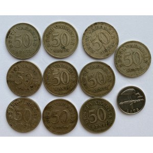 Estonia 50 senti 1936 (10) & Latvia 1 lats 2001