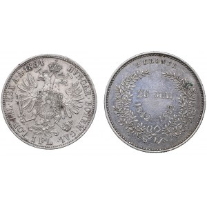 Denmark 2 kronor 1892 and Hungary 1 florin 1884 (2)
