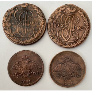 Russia 5 kopecks 1790, 1793, 1831 (4)