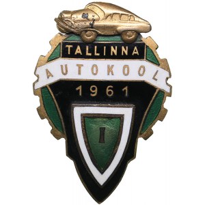 Russia - USSR badge ESSR Tallinn Driving School I 1961
