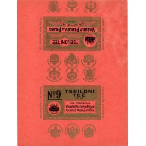 Estonia label Ceylon Tea Vassily Perlov and Sons, founded in Moscow in 1787.