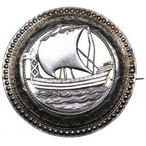 Estonia silver broch - Viking ship