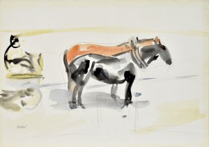 Wojciech WEISS (1875-1950), Wóz zaprzęgnięty w dwa konie – Widok z okna przy ul. Straszewskiego 2, 1921
