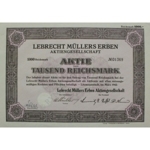 Akcja na 1000 marek. Lebrecht Müllers Erben., Litzmannstadt (1942)