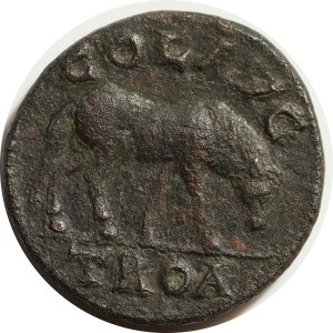 Brąz, Trebonianusa Gallusa, 251-253, Aleksandria Troas, bardzo rzadki
