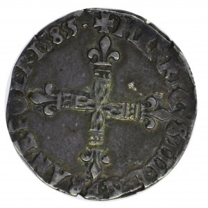 Henryk Walezy, 1/4 ecu 1585 L - błąd w dacie 15855 RRRR