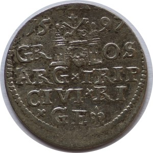Zygmunt III Waza, Trojak,1597, Ryga