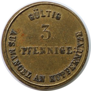 Szczecin, Schultz & Lübecke, Żeton o nominale 3 fenigów