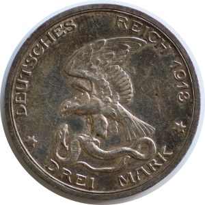 Niemcy, Prusy, 3 Marki,1913, 100 rocznica Bitwy