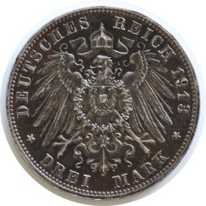 Niemcy, Prusy, 3 Marki,1913, 100 rocznica Bitwy, proof like?