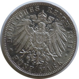 Niemcy, Bawaria, 5 Marek 1911D
