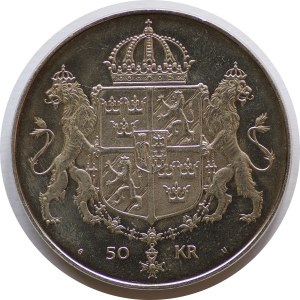 Szwecja, 50 koron 1976, Ślub Karola XVI
