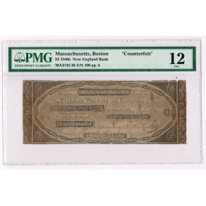 2 dolary 1842,The New England Bank - Boston, MASSACHUSETTS