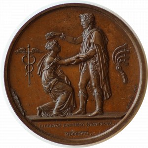 medal z 1807 roku autorstwa Andrieu i Denona wybity z okazji zdobycia Gdańska przez wojska Napoleona i ustanowienia Wolnego Miasta