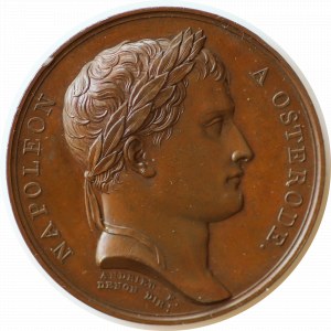 medal bez daty (1807 r.) autorstwa Andrieu i Denona upamiętniający wizytę cesarza w Ostródzie