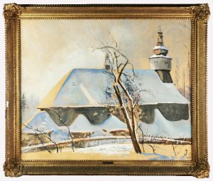 Julian FAŁAT (1853-1929), Kościół w śniegu, 1909