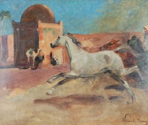 Wojciech KOSSAK (1856-1942), Arab - Rozpędzony koń, 1936