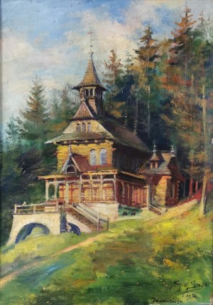 Sylweriusz SASKI (1863-1954), Drewniana kaplica na Jaszczurówce, 1934