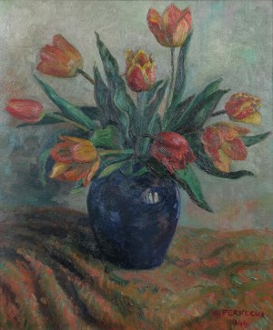 Karol FERFECKI (1909-1985), Tulipany w wazonie, 1944