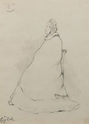 Eugeniusz ZAK (1884-1826), Siedząca kobieta, 1902