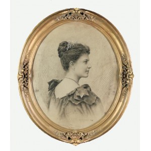 Artysta nieokreślony, XIX / XX w., Portret kobiety w perłach