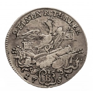 Śląsk, Śląsk pod panowaniem pruskim - Fryderyk II (1740–1786), 1/2 talara 1751 B, Wrocław