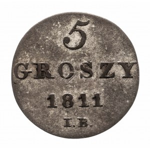 Księstwo Warszawskie 1807-1815, 5 groszy 1811 I.B. Warszawa.