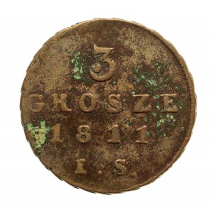 Księstwo Warszawskie 1807-1815, 3 grosze 1811 I.S., Warszawa