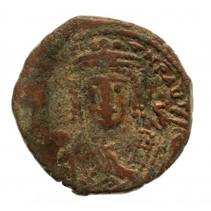 Bizancjum, Mauricius Tiberius 582 -602, follis, Theoupolis.