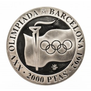 Hiszpania, 2000 ptas 1991. Olimpiada w Barcelonie.