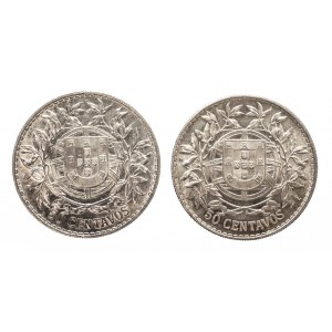 Portugalia, zestaw: 50 centavos 1916, 2 szt.