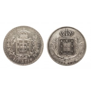 Portugalia, zestaw: 500 reali 1870 i 1898, 2 sztuki