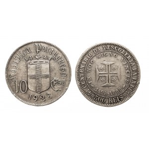 Portugalia, zestaw: 500 reali 1898 i 10 escudo 1928