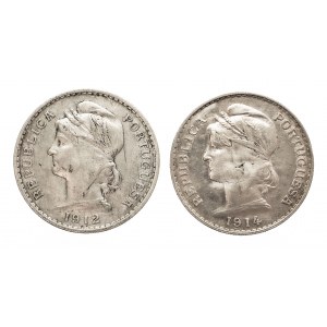 Portugalia, zestaw: 50 centavos 1912, 1914