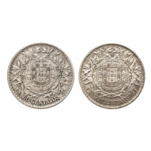 Portugalia, zestaw: 50 centavos 1912, 1914