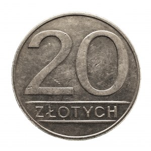 Polska, PRL 1944-1989, 20 złotych 1986, duże cyfry daty, Warszawa