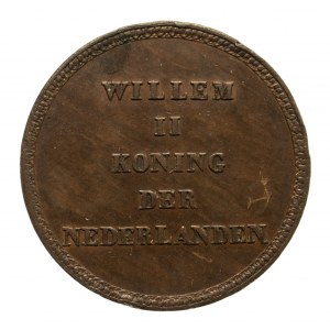 Holandia, Wilhelm II 1840-1849, żeton koronacyjny 28 listopada 1840 r.