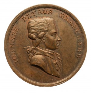 Polska, medal upamiętniający pierwszy lot I.P. Blancharda nad Warszawą, 1788, RZADKI