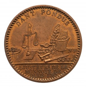 Francja, medal reklamowy Mennicy w Paryżu, 1767