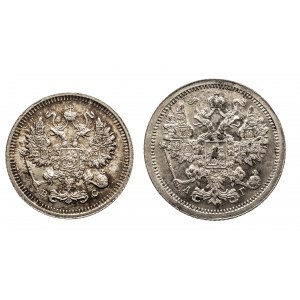 Rosja, zstaw monet: 10 kopiejek 1915, 15 kopiejek 1890