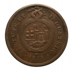 Wielka brytania, token 1 pens 1811