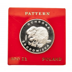 Polska, PRL 1944-1989, 100 złotych 1978, Ochrona środowiska - Bóbr, próba, srebro, Warszawa