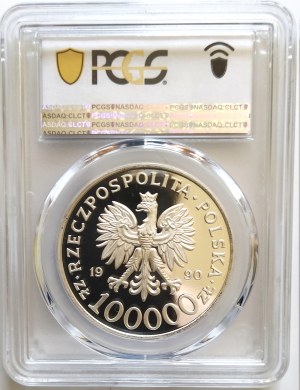 Polska, Rzeczpospolita od 1989, 100000 złotych 1990, Solidarność, typ D, PRÓBA
