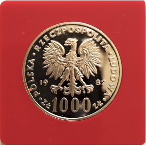 Polska, PRL 1944-1989, 1000 złotych 1982, Jan Paweł II, próba, srebro, Warszawa