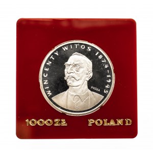 Polska, PRL 1944-1989, 1000 złotych 1984, Wincenty Witos, próba, srebro, Warszawa