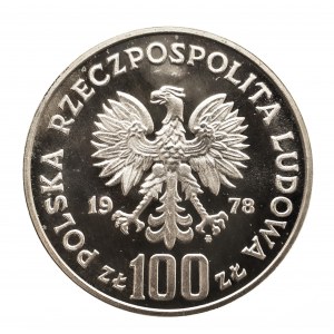 Polska, PRL 1944-1989, 100 złotych 1978, Łoś, srebro, Warszawa