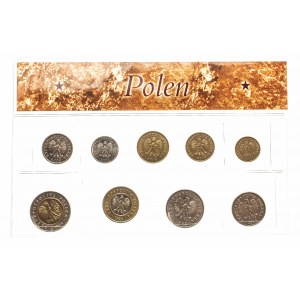 Polska, Rzeczpospolita od 1989 roku, zestaw monet obiegowych, w tym 2 złote 1994.
