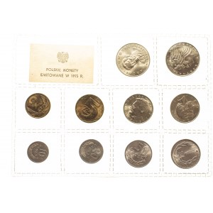 Polska, PRL 1944-1989, oficjalny zestaw monet obiegowych 1975, blister