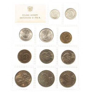 Polska, PRL 1944-1989, oficjalny zestaw monet obiegowych 1976, blister