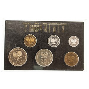 Polska, PRL 1944-1989, oficjalny zestaw monet obiegowych 1979, stempel lustrzany